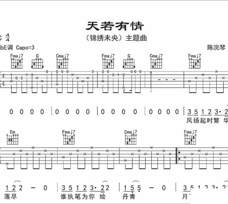 《记忆池塘》吉他谱_张楚