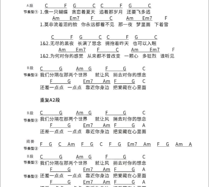 《小乖乖》吉他谱_张寒