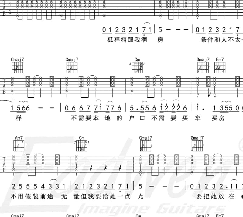 《我的未来不是梦》吉他谱_张行