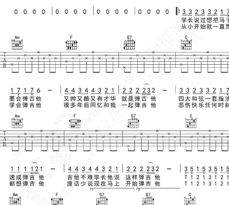 《想做你的男朋友》吉他谱_张嘉洵