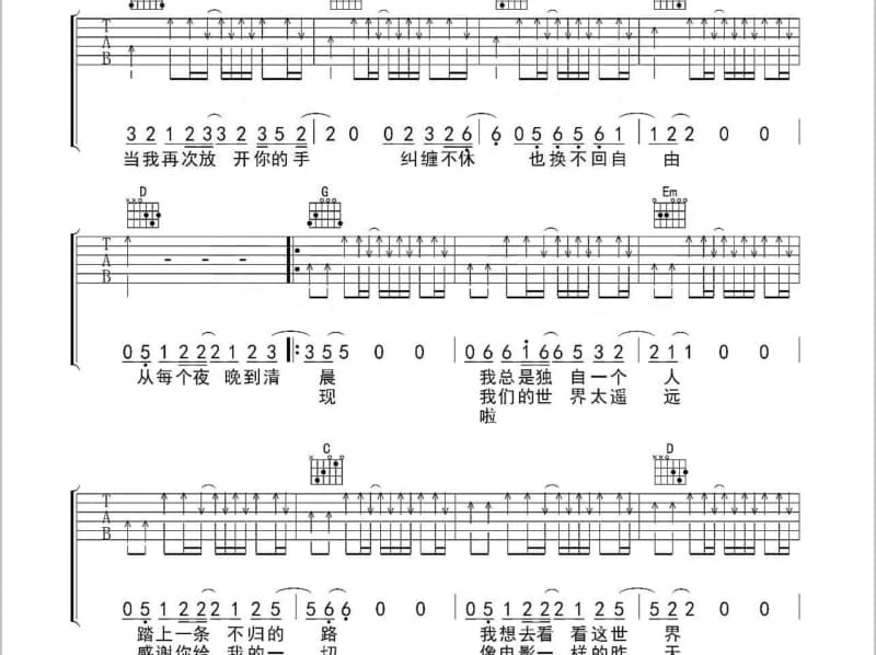 《陆垚知马俐》吉他谱_金志文