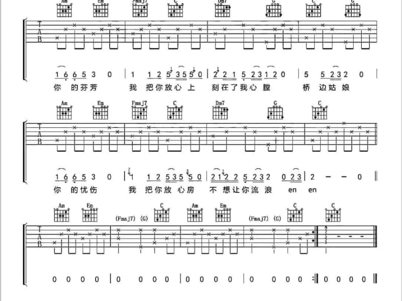 《美丽的平凡》吉他谱_金志文