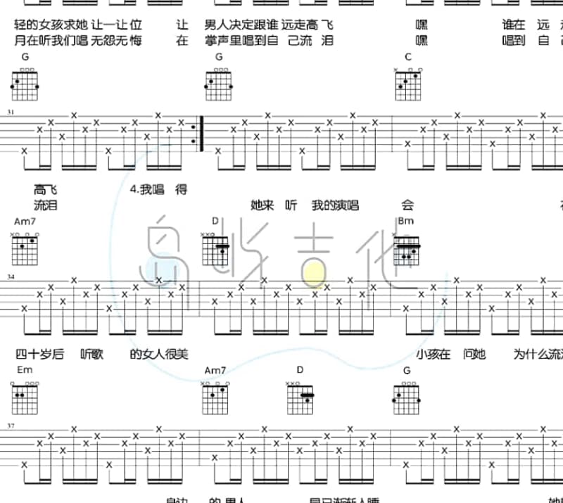 《演唱会》吉他谱_张杰