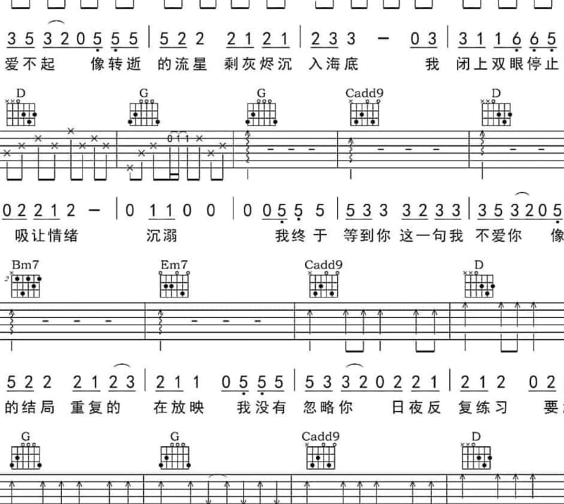 《如果你是落入我眼中的尘埃》吉他谱_张津涤