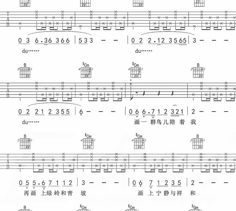 《三月里的小雨》吉他谱_张明敏
