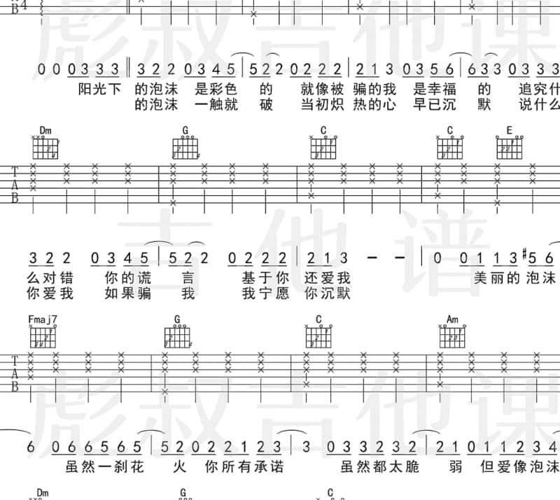《世俗姑娘 demo》吉他谱_张鹏