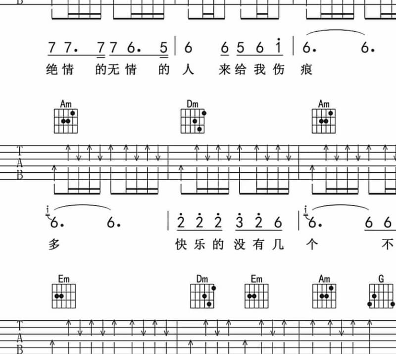 《那丝也有春天》吉他谱_张强