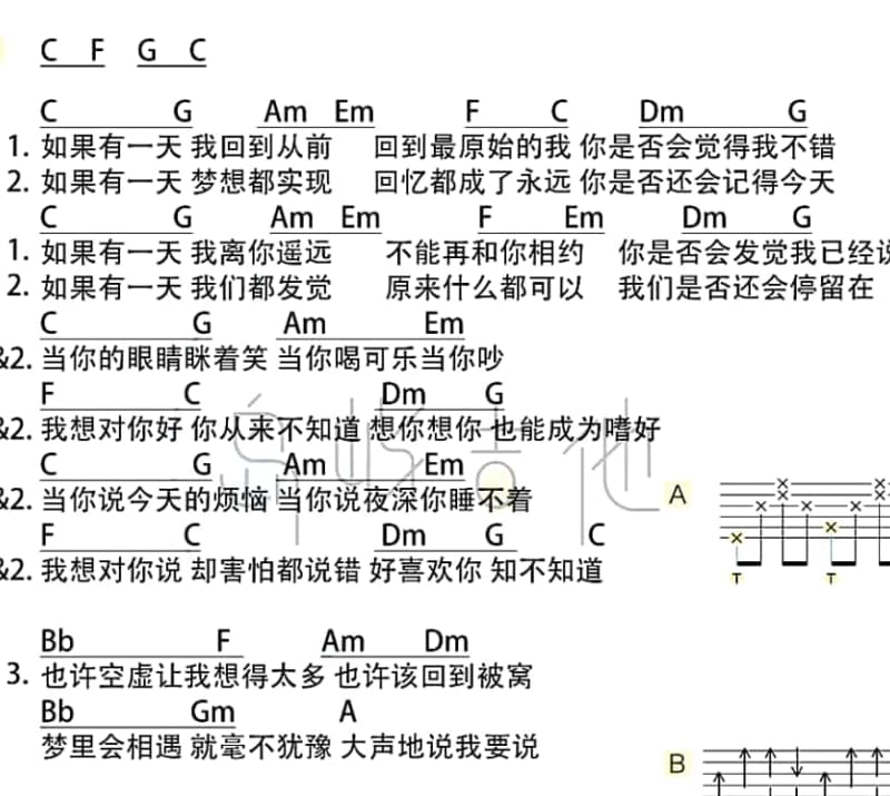 《展之美 演唱：佳佳》吉他谱_张伟东