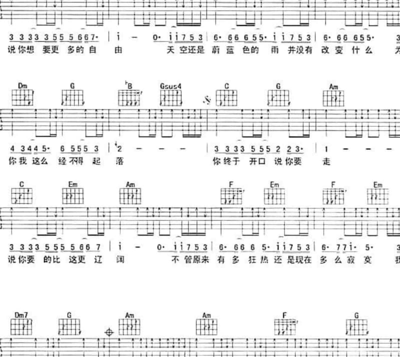 《一世深情》吉他谱_张小龙