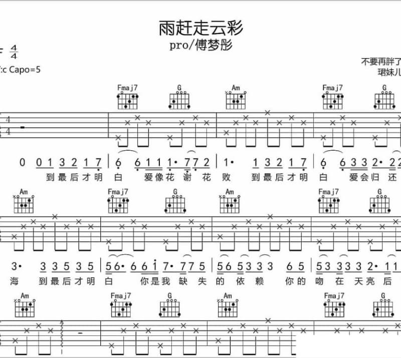 《人生几度相逢》吉他谱_张晓明