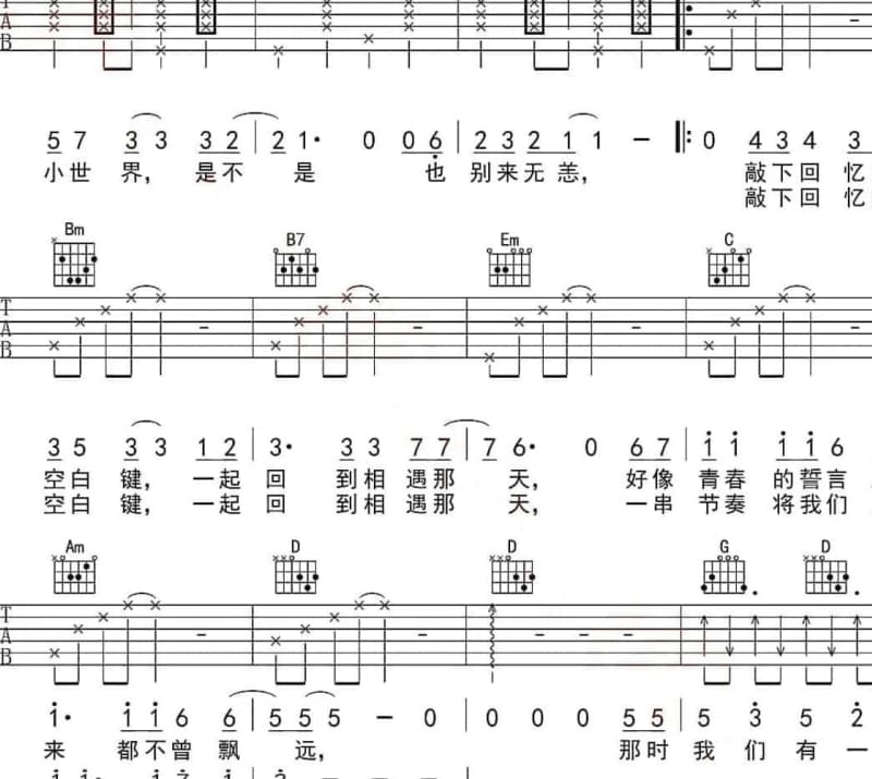 《你到底去了哪里》吉他谱_张晓星