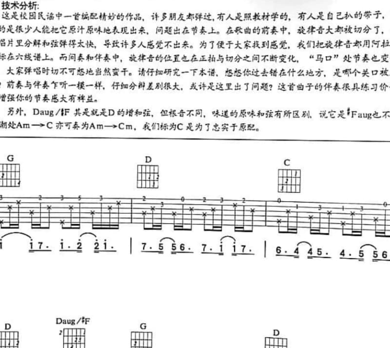 《多想给你一个吻》吉他谱_张晓宇