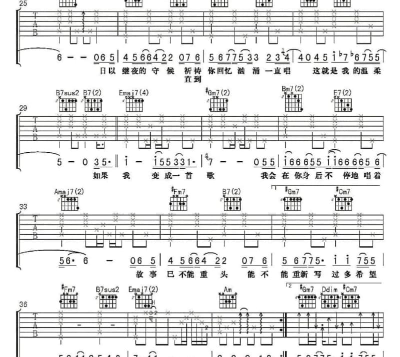 《爱情和香烟》吉他谱_陈雅森