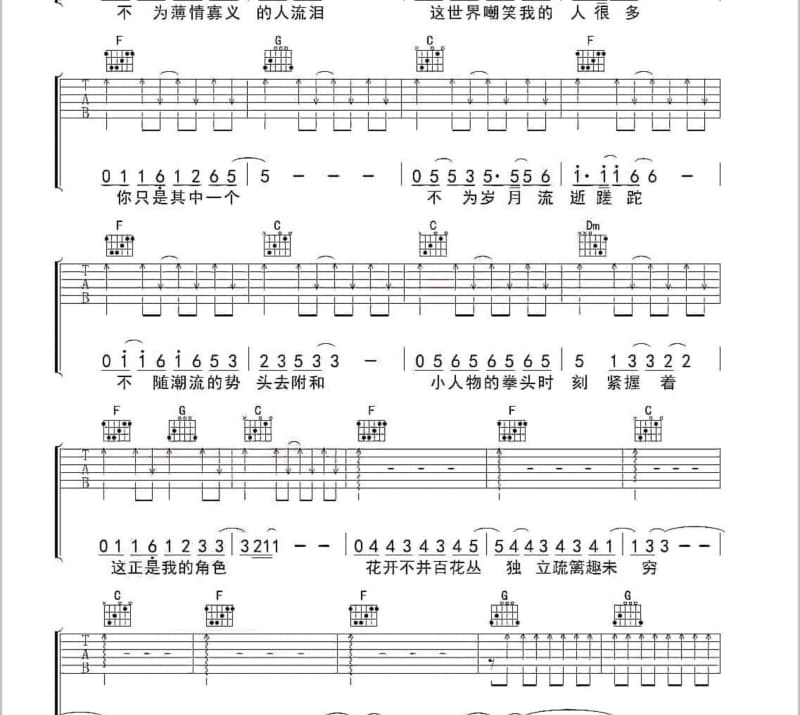 《追梦之路》吉他谱_张轩铭
