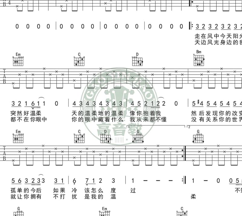 《马》吉他谱_张艺兴