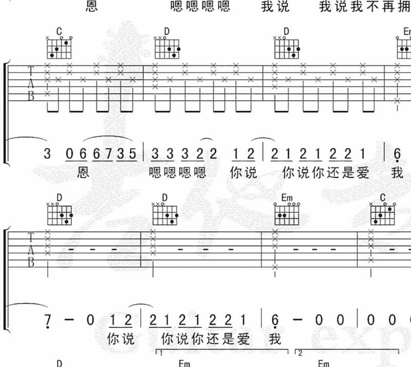 《白羊》吉他谱_张毅