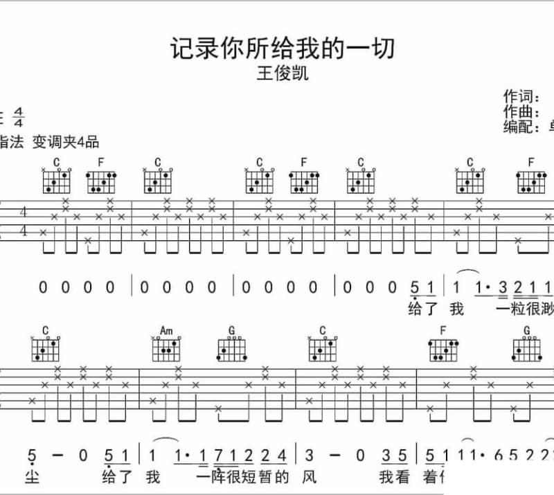 《我心归处》吉他谱_张远