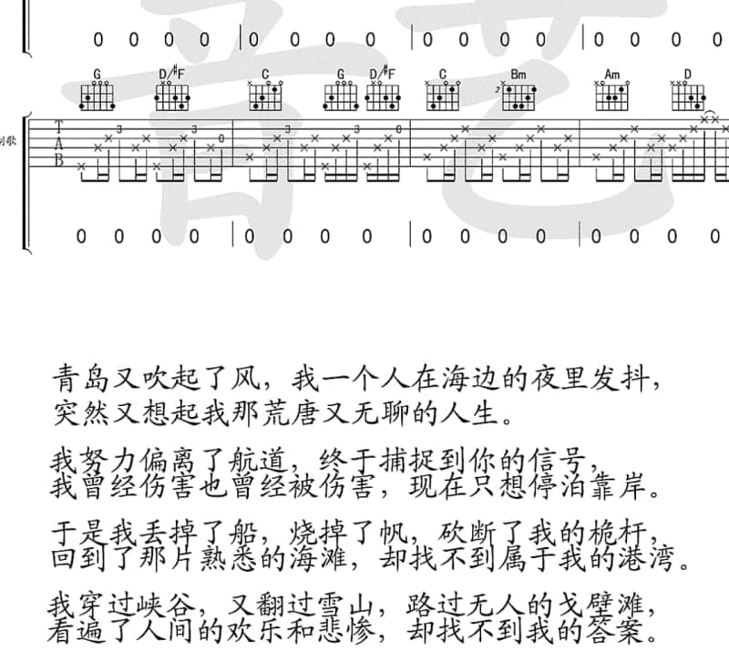 《英雄》吉他谱_张越