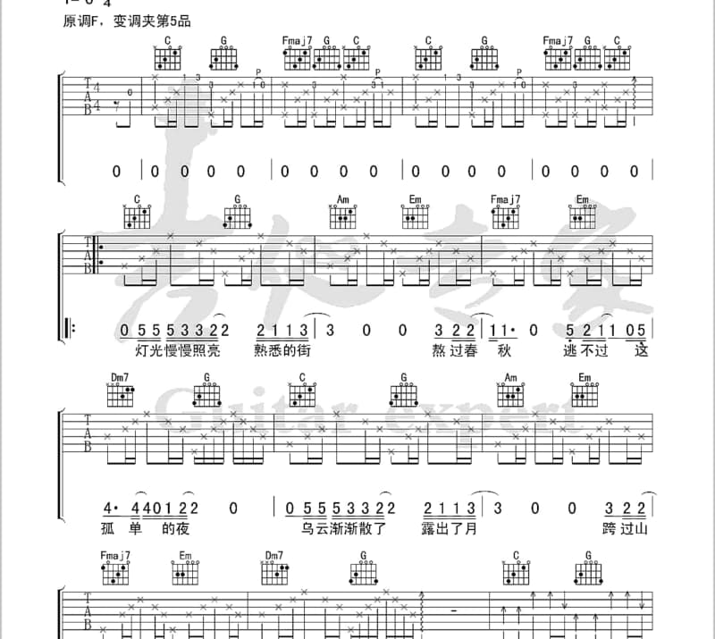 《如果有一天》吉他谱_张智勇