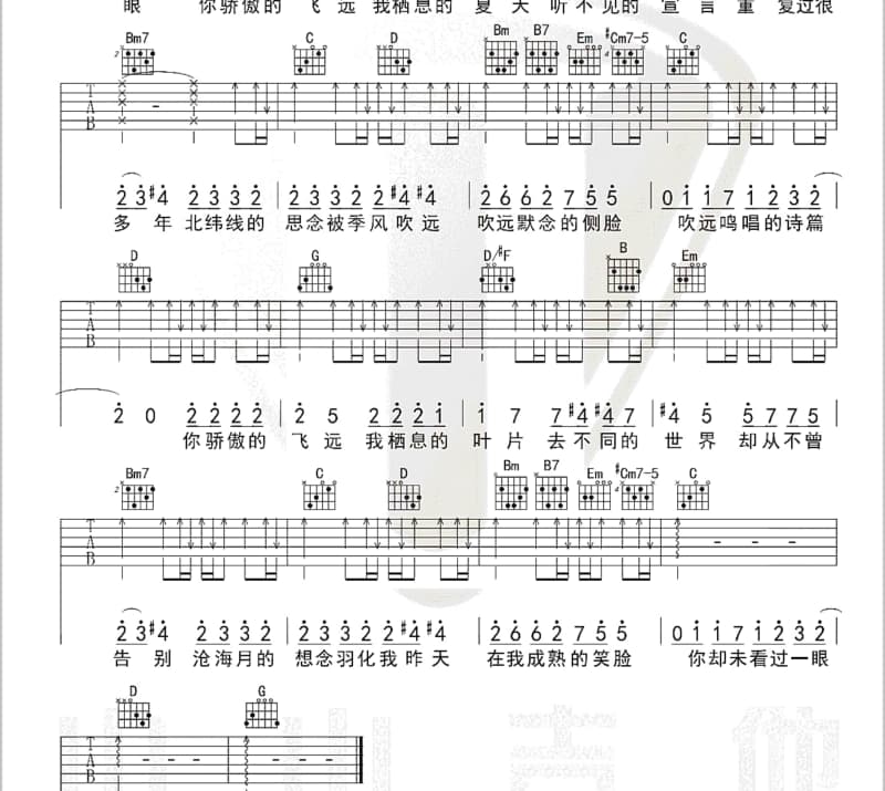 《最初》吉他谱_赵传