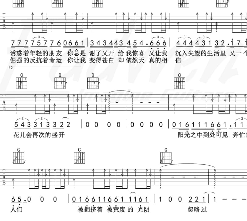 《不败的梦想》吉他谱_赵飞