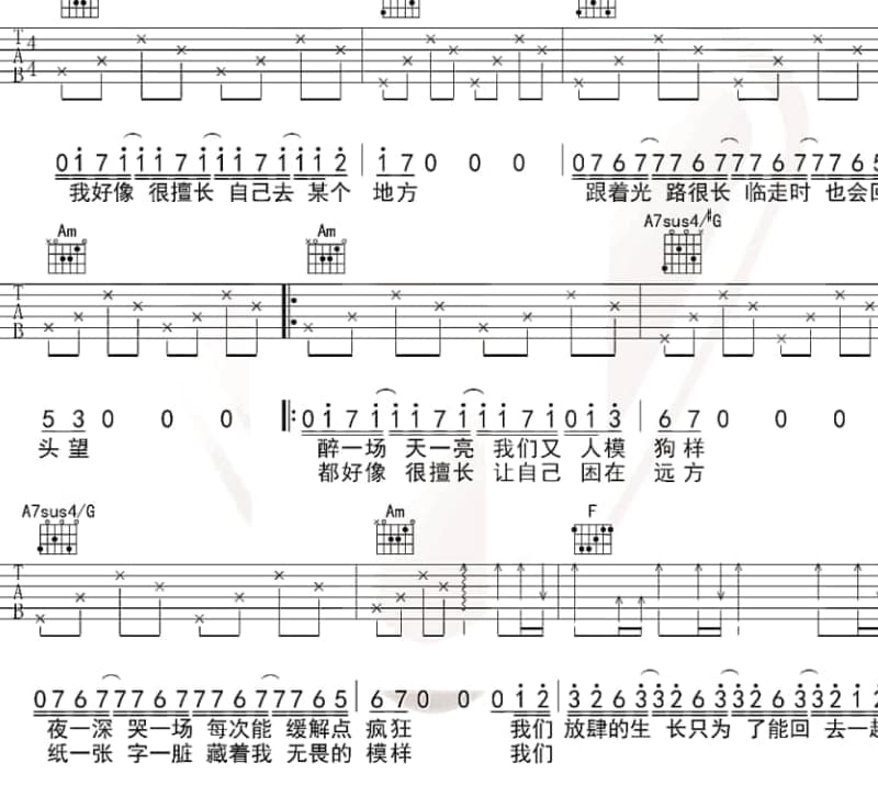《成都歌曲原唱完整版》吉他谱_赵雷