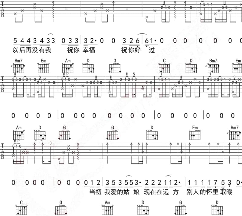 《鸽子》吉他谱_赵鹏