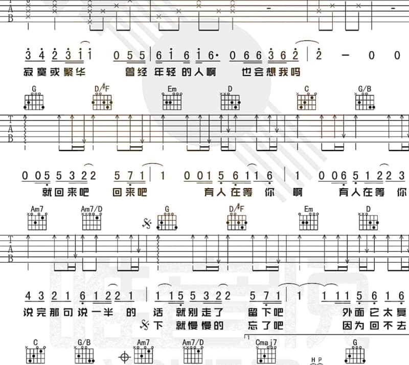 《梦田》吉他谱_赵鹏