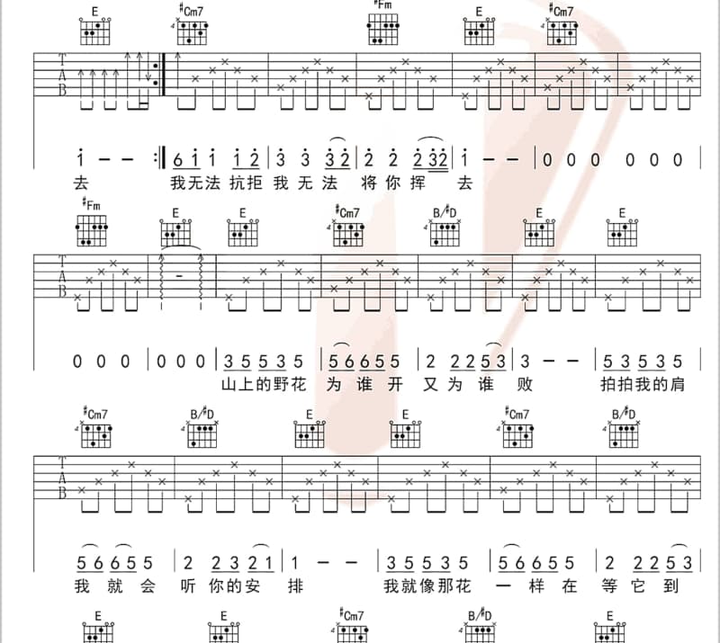 《抹不去的回忆躲不掉的爱》吉他谱_赵小南