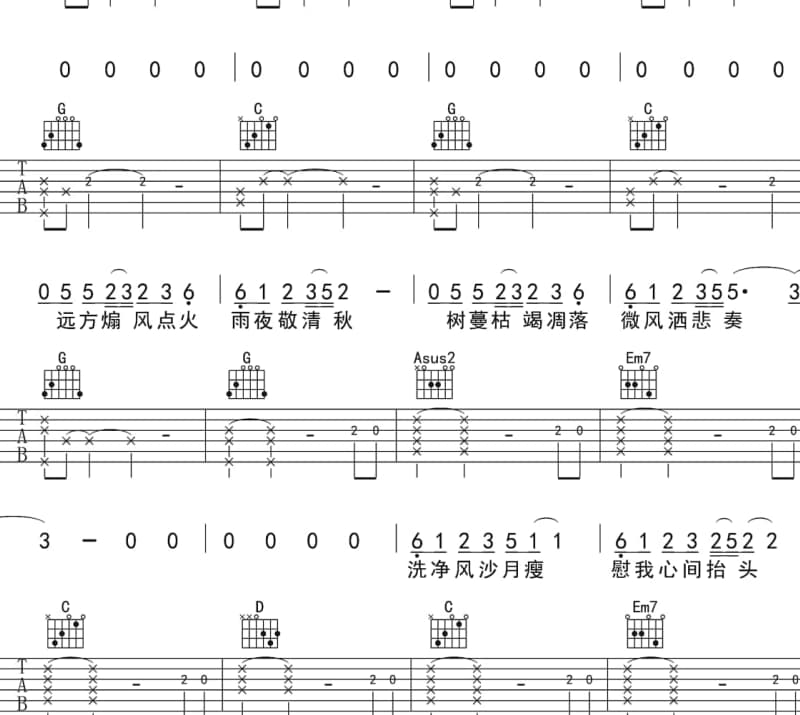 《为你流泪》吉他谱_赵云飞