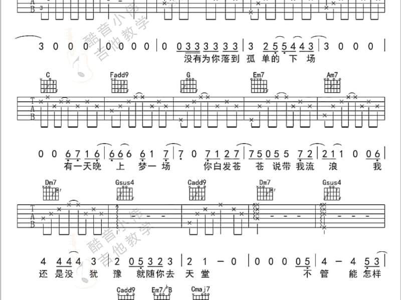 《十指紧扣》吉他谱_君君