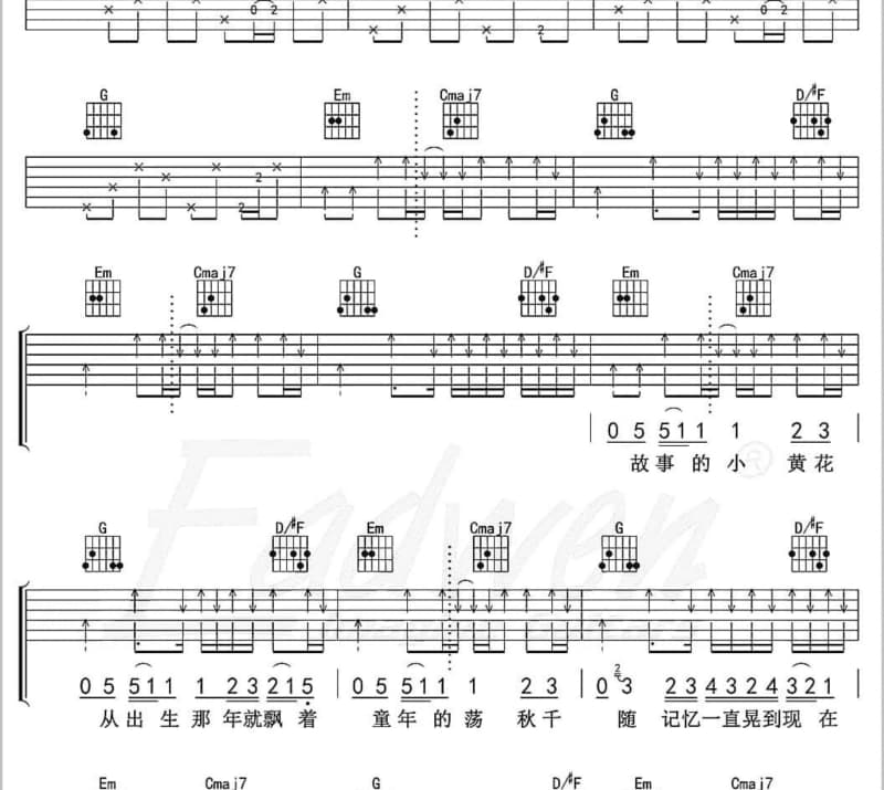 《总有一天》吉他谱_郑棋元