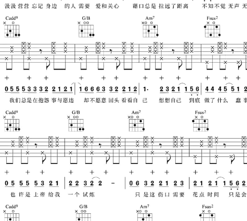 《无畏的爱》吉他谱_郑晓飞