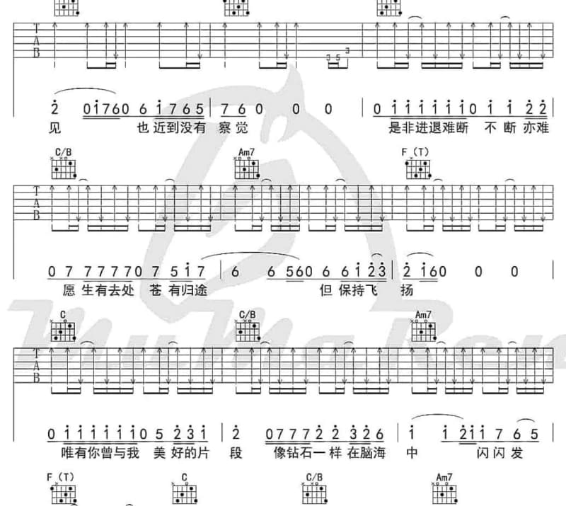 《一见如故》吉他谱_郑晓飞
