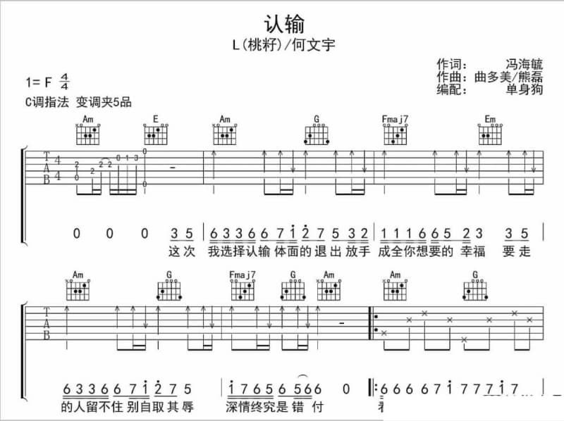 《爱的女人》吉他谱_俊锋