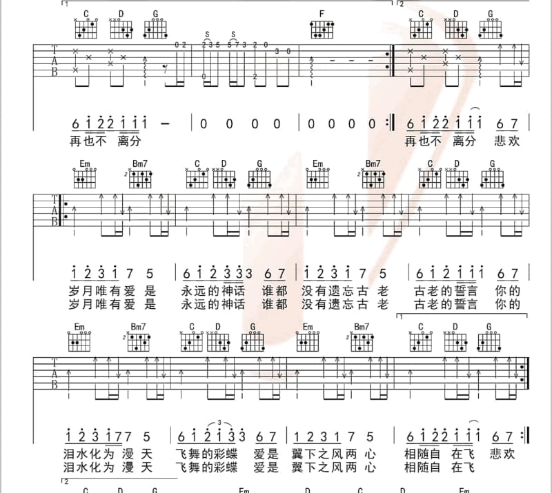《千年痴心》吉他谱_郑源