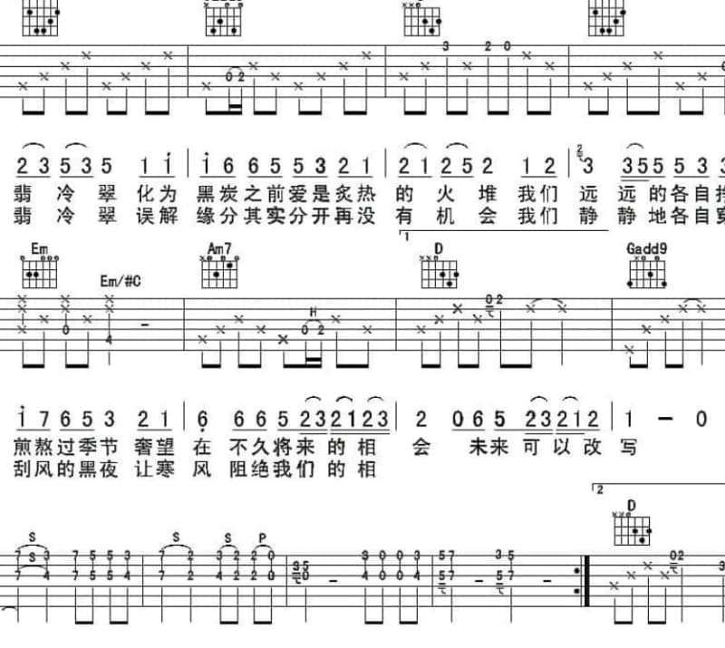 《兄弟情深》吉他谱_陈泳泼