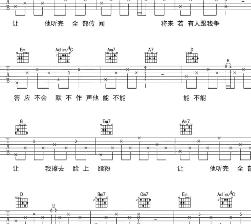 《感情的世界你不懂》吉他谱_周斌华