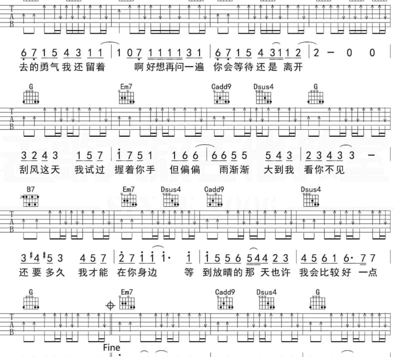 《亲手埋葬的爱》吉他谱_周迪迪