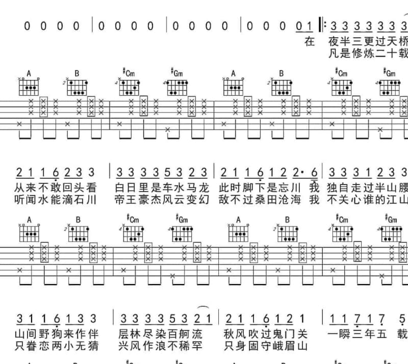 《听情歌忘了她》吉他谱_陈玉建