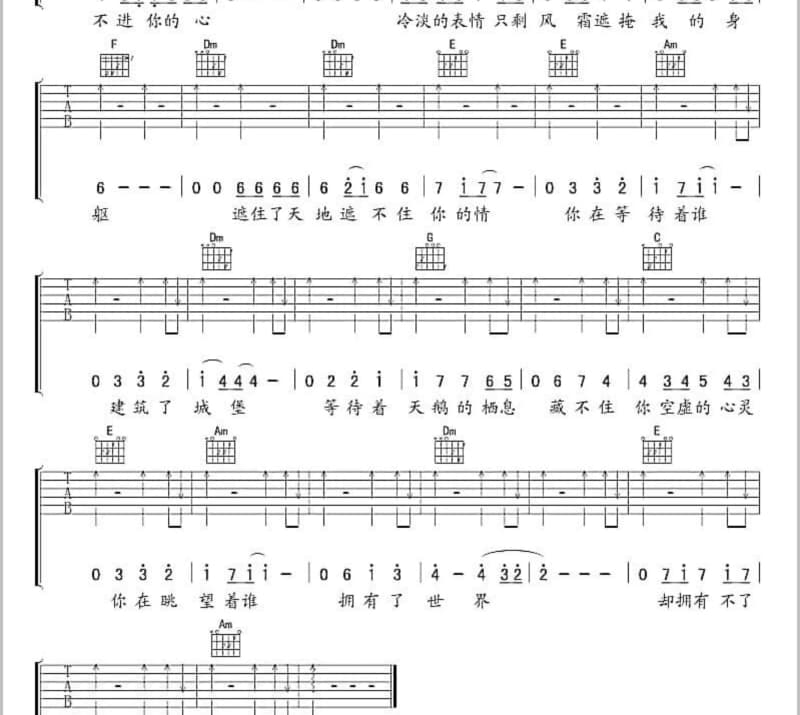《思乡曲》吉他谱_陈哲/陈星