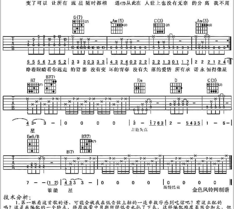 《放手吧,别哭了》吉他谱_Mc轩颜