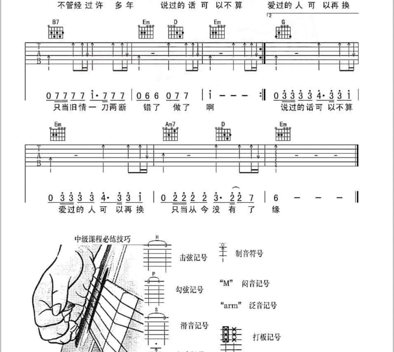 《成全我吧广场舞版》吉他谱_成泉