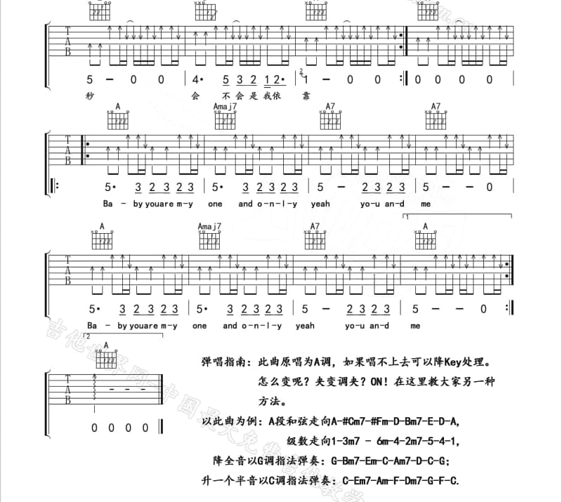 《寒山寺》吉他谱_程安