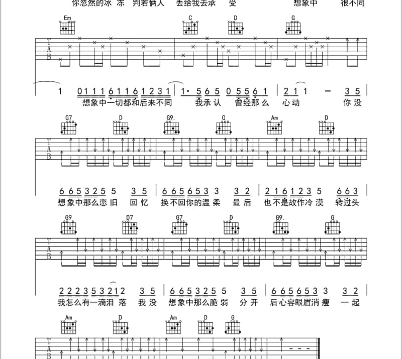 《不醉不归》吉他谱_程科