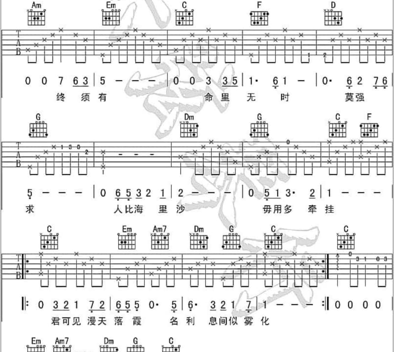 《三峡情》吉他谱_春雷