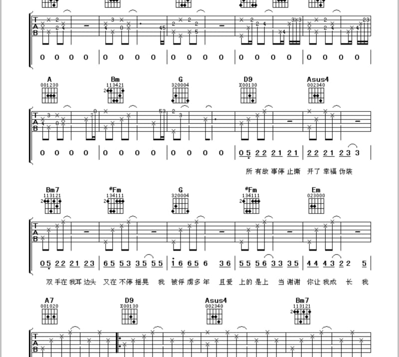 《格桑花开》吉他谱_次真降措