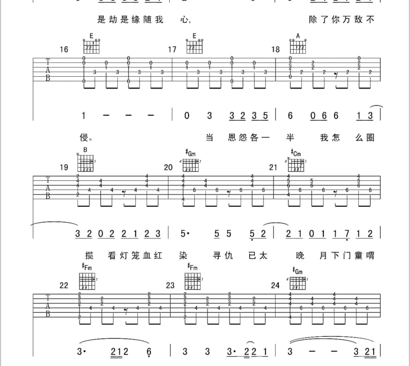 《流浪的人》吉他谱_大欢