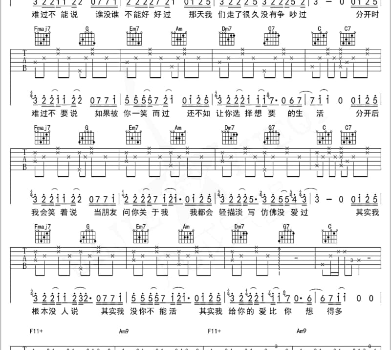 《我的果汁分你一半》吉他谱_大张伟