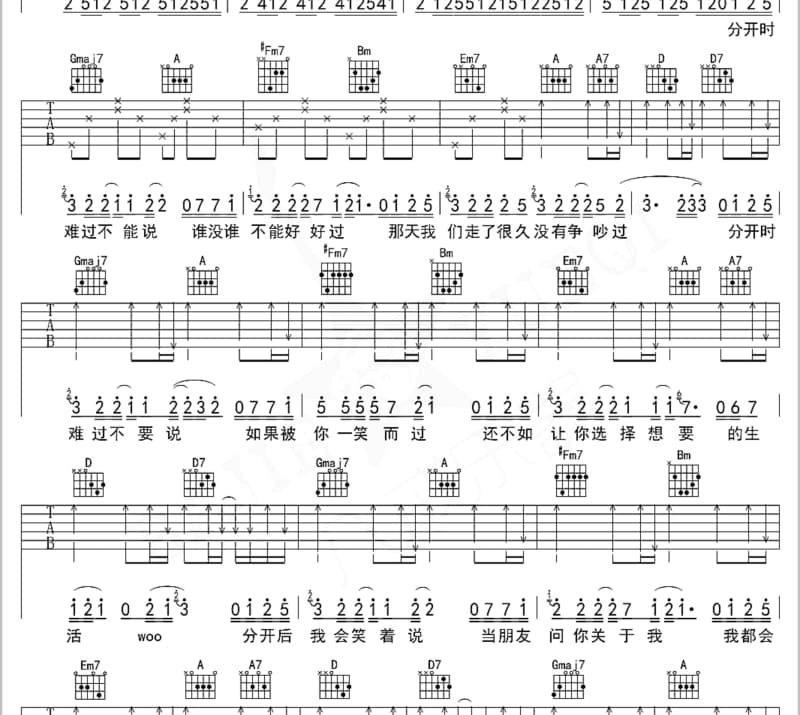 《我的名字》吉他谱_大张伟